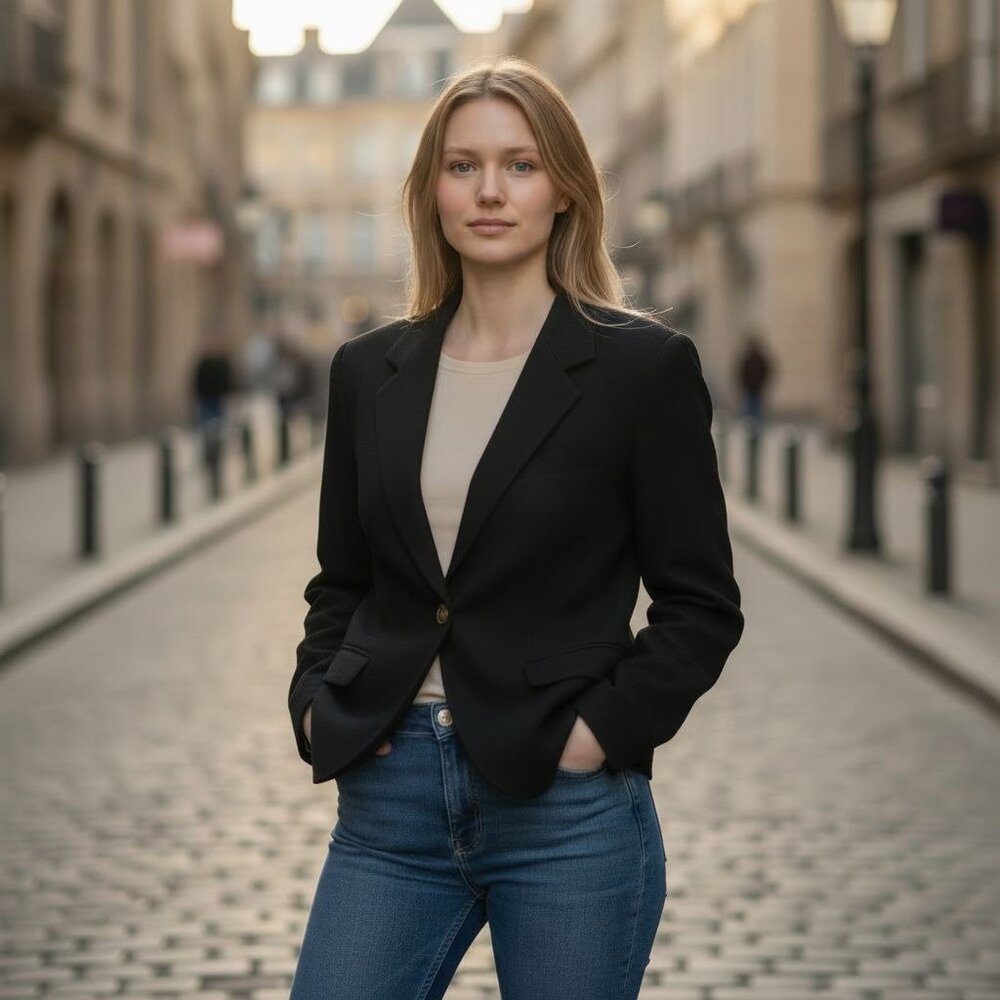 Italian Fabric Wool Cashmere Blazer | European Made | Late 90s | Size 12 - Picture 3 of 16